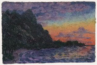 after sunset on beach